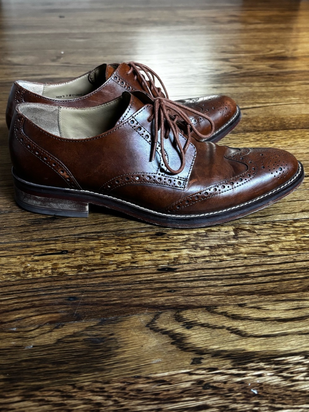 Cole Haan Men's Brown Leather Wingtip Derbys